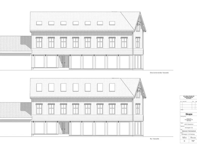 Fasade fra byggesøknad