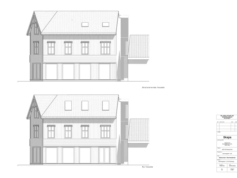 Fasade fra byggesøknad