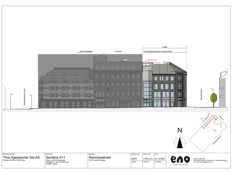 Fasade fra byggesøknad