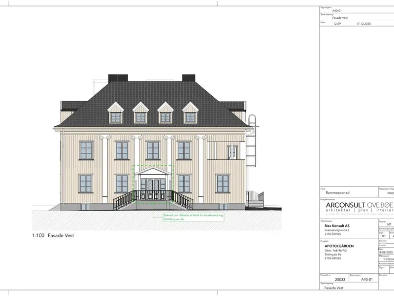 Fasade fra byggesøknad