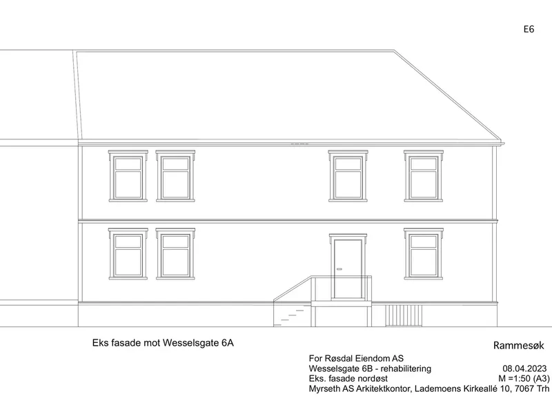 Fasade fra byggesøknad