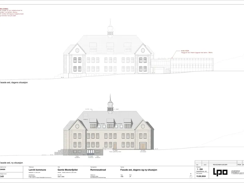 Fasade fra byggesøknad