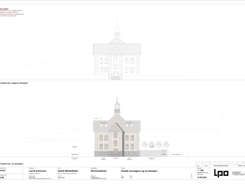 Fasade fra byggesøknad