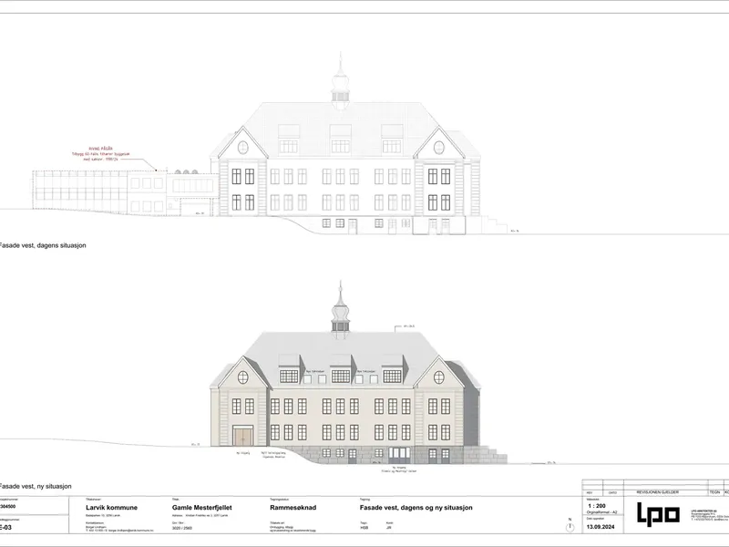 Fasade fra byggesøknad