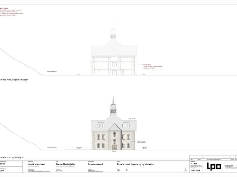 Fasade fra byggesøknad