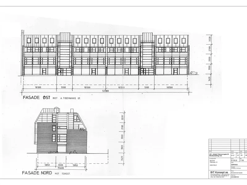 Fasade fra byggesøknad