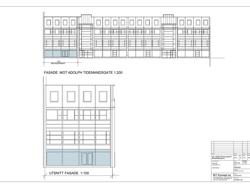 Fasade fra byggesøknad