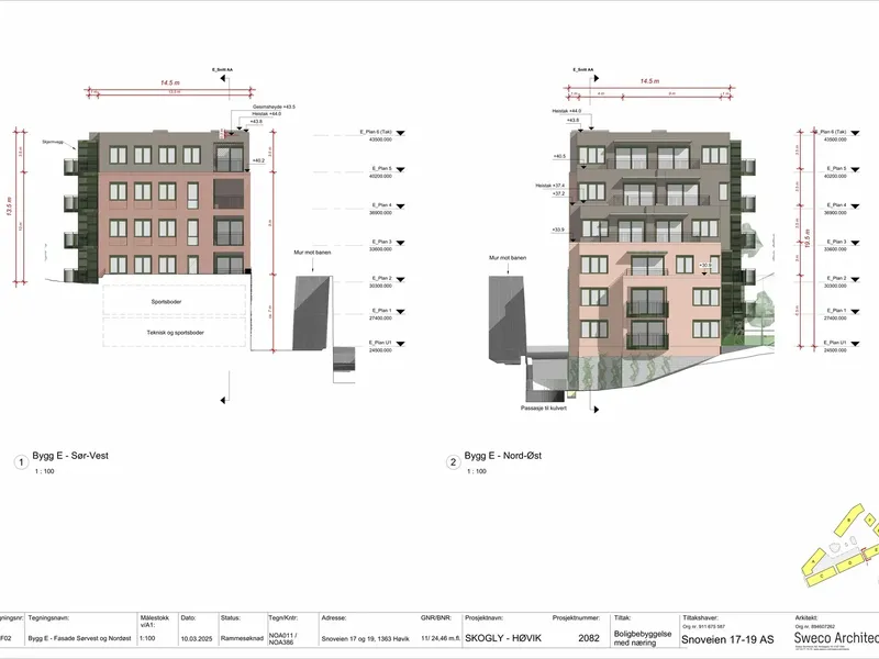 Fasade fra byggesøknad
