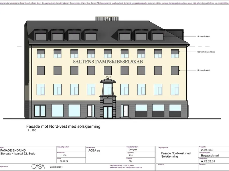 Fasade fra byggesøknad