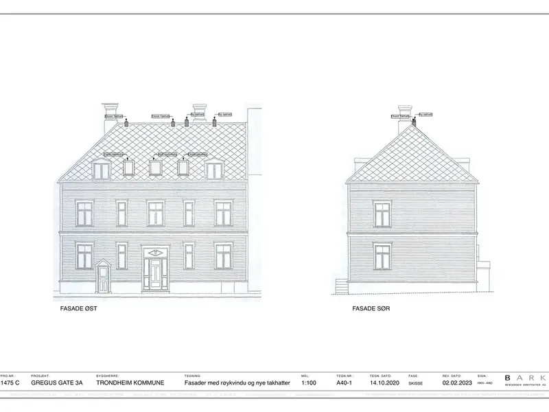 Fasade fra byggesøknad