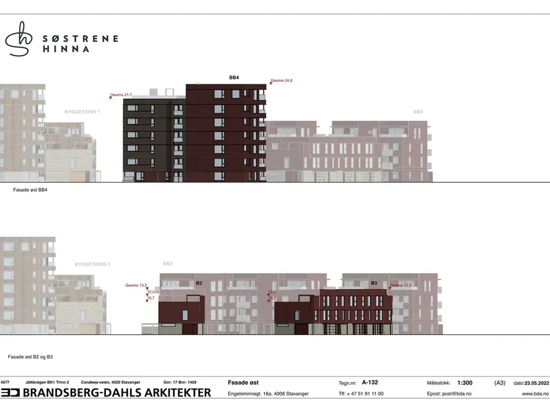 Fasade fra byggesøknad