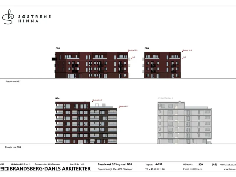 Fasade fra byggesøknad