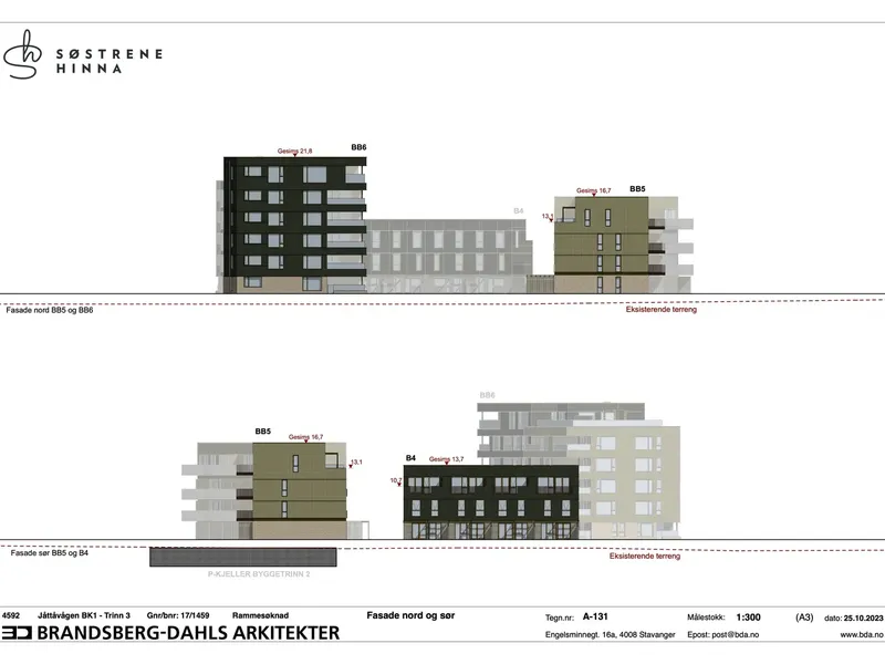 Fasade fra byggesøknad