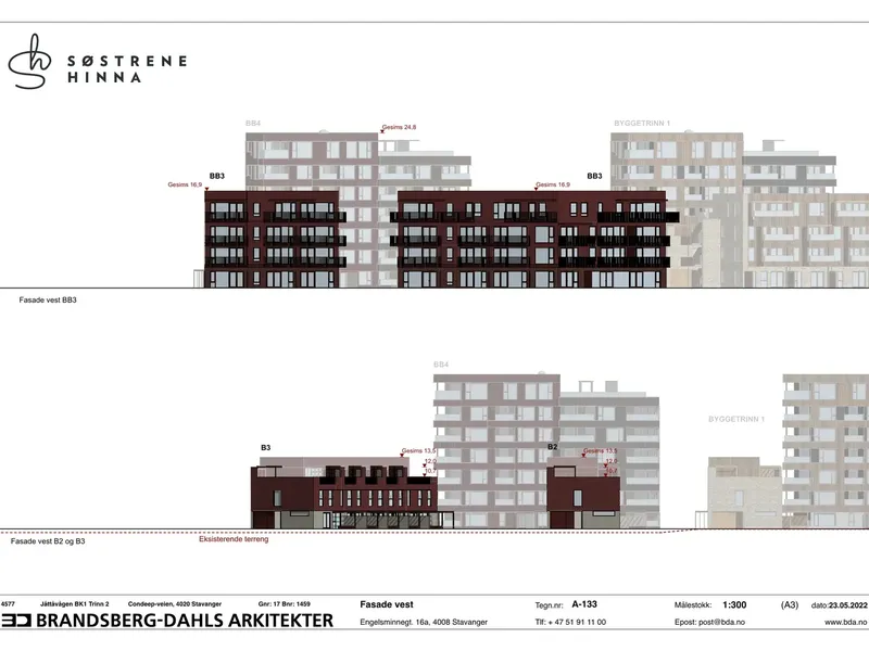 Fasade fra byggesøknad