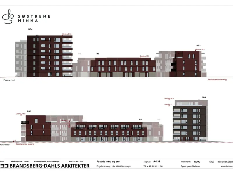 Fasade fra byggesøknad