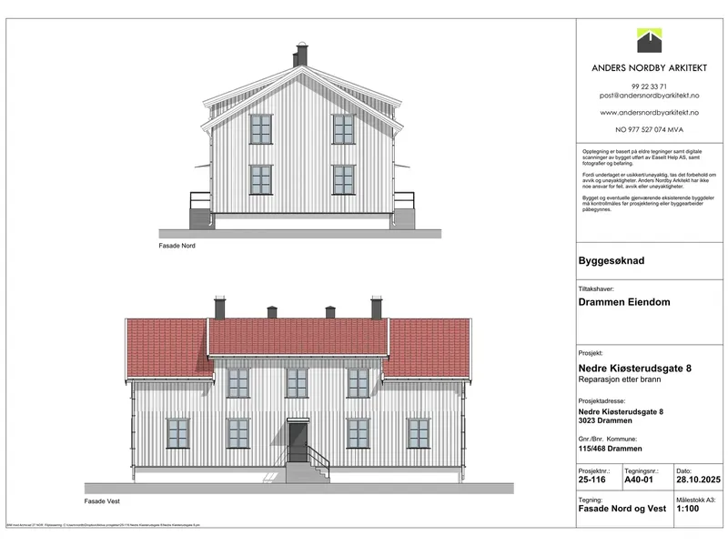 Fasade fra byggesøknad