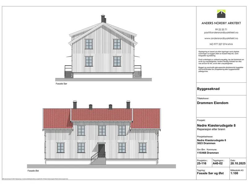 Fasade fra byggesøknad