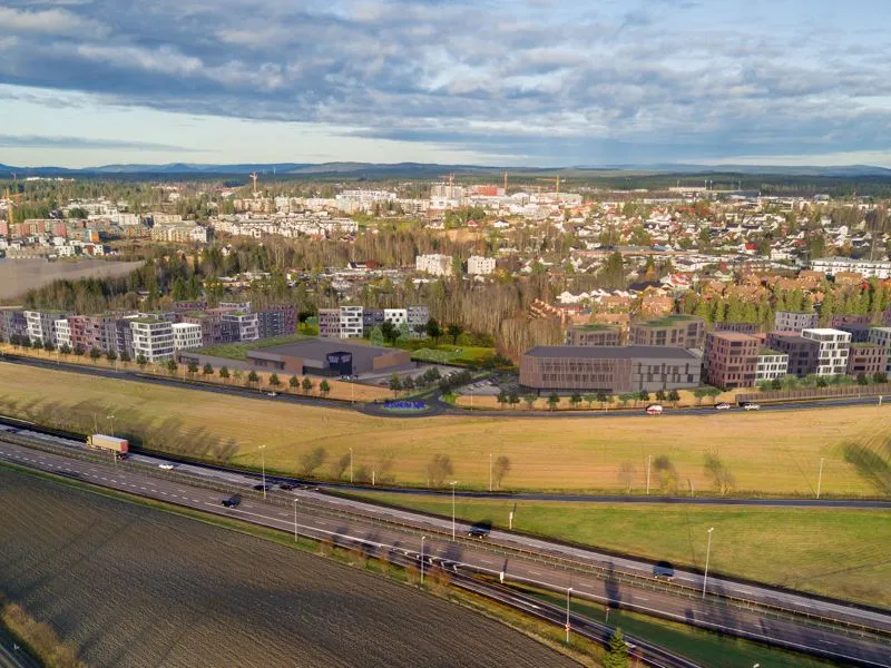 Slik skal Jessheim Sør se ut når alt står ferdig. Illustrasjon: Conceptor Bolig.