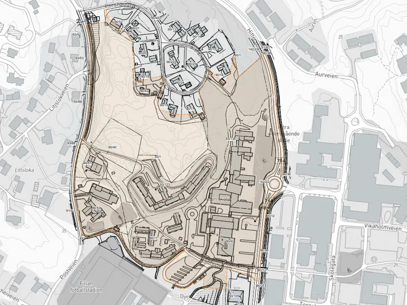 Planen gjelder gnr 93, bnr 135 med flere. Størrelsen på planområder er 96 dekar.