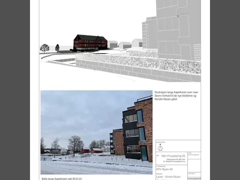 Perspektiv fra byggesøknad