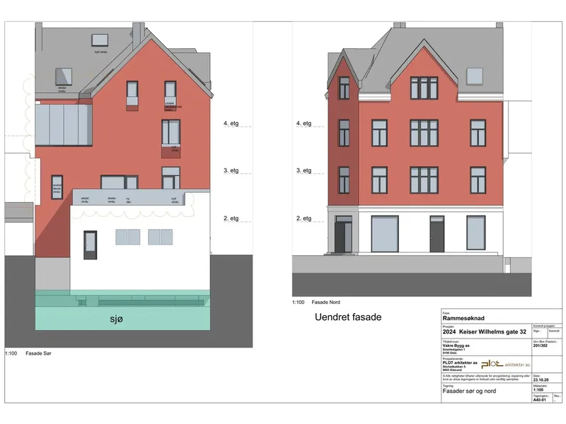 Fasade fra byggesøknad