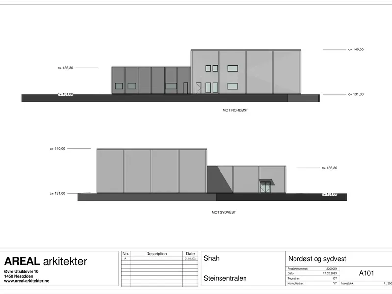 Fasade fra byggesøknad
