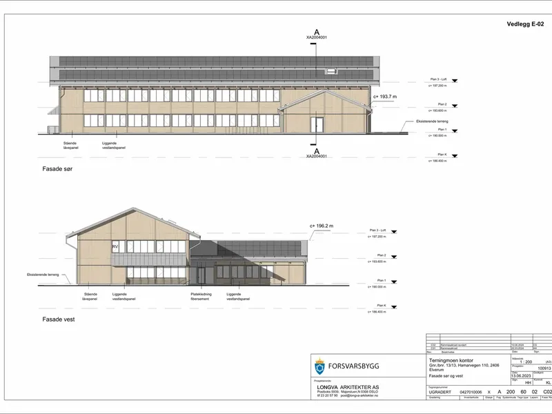Fasade fra byggesøknad
