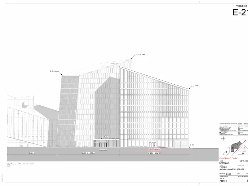 Fasade fra byggesøknad