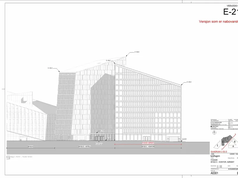 Fasade fra byggesøknad
