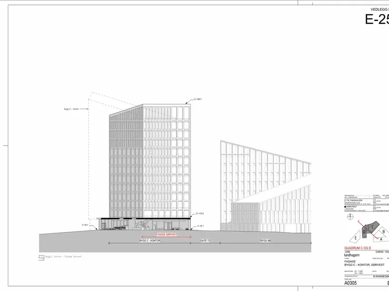Fasade fra byggesøknad
