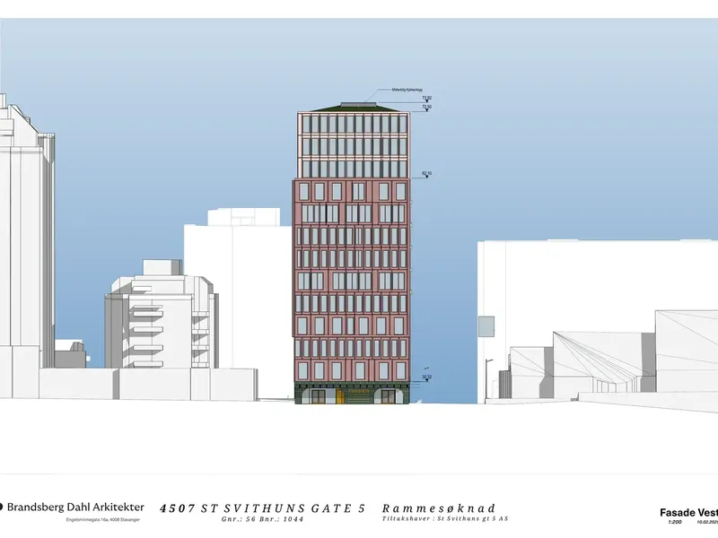 Fasade fra byggesøknad