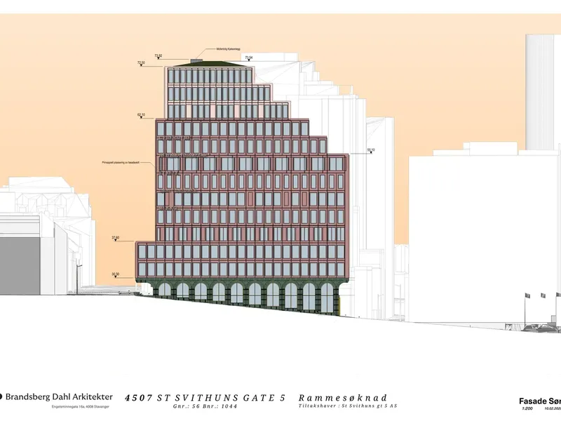 Fasade fra byggesøknad