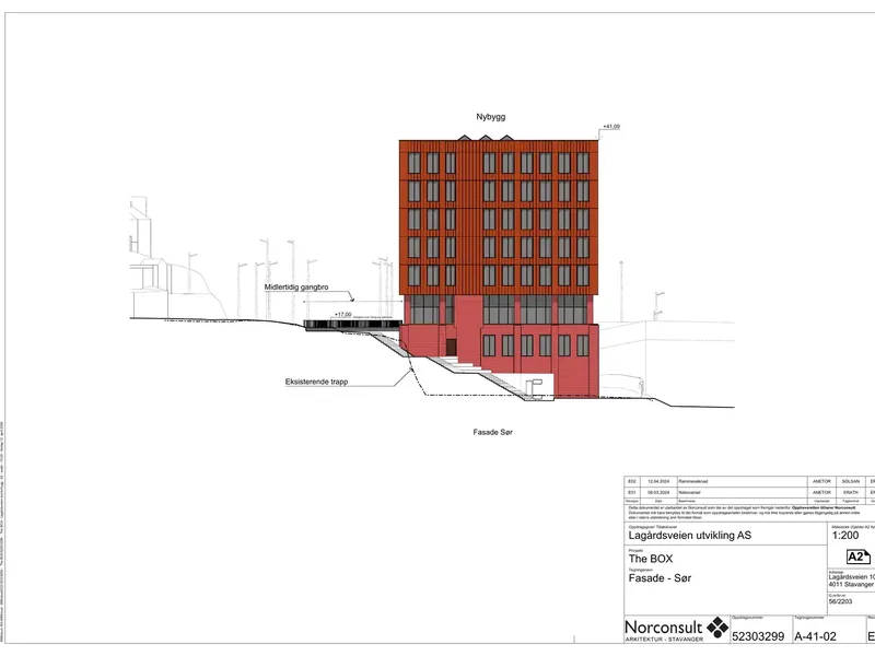 Fasade fra byggesøknad