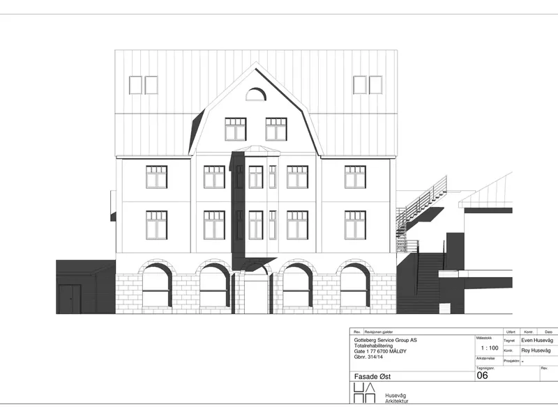 Fasade fra byggesøknad