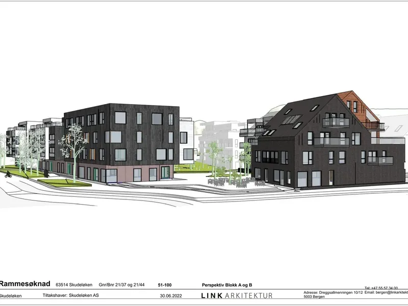Perspektiv fra byggesøknad