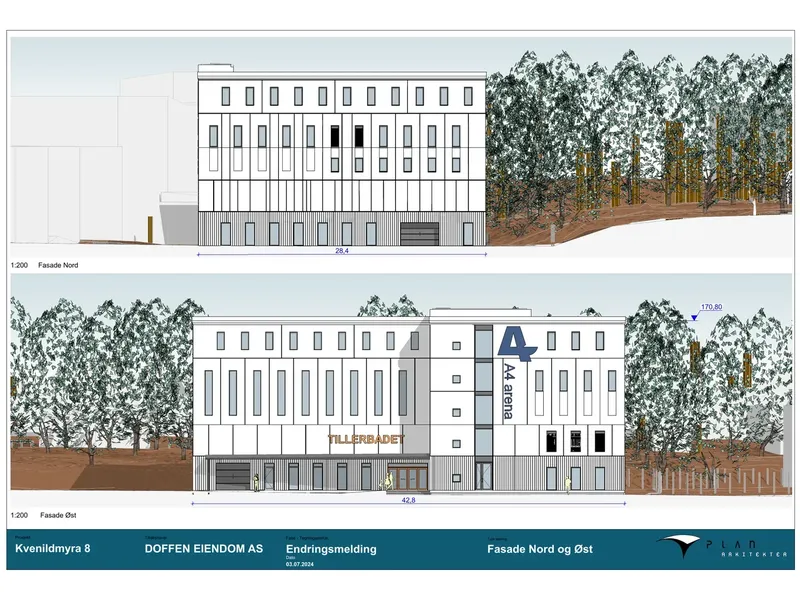 Fasade fra byggesøknad