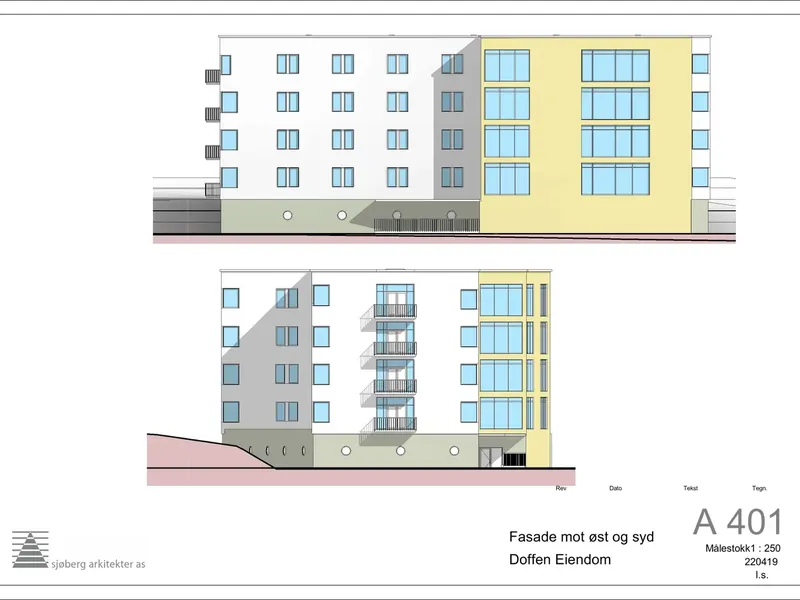 Fasade fra byggesøknad