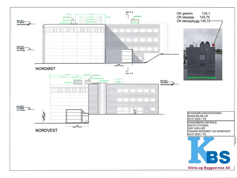 Fasade fra byggesøknad