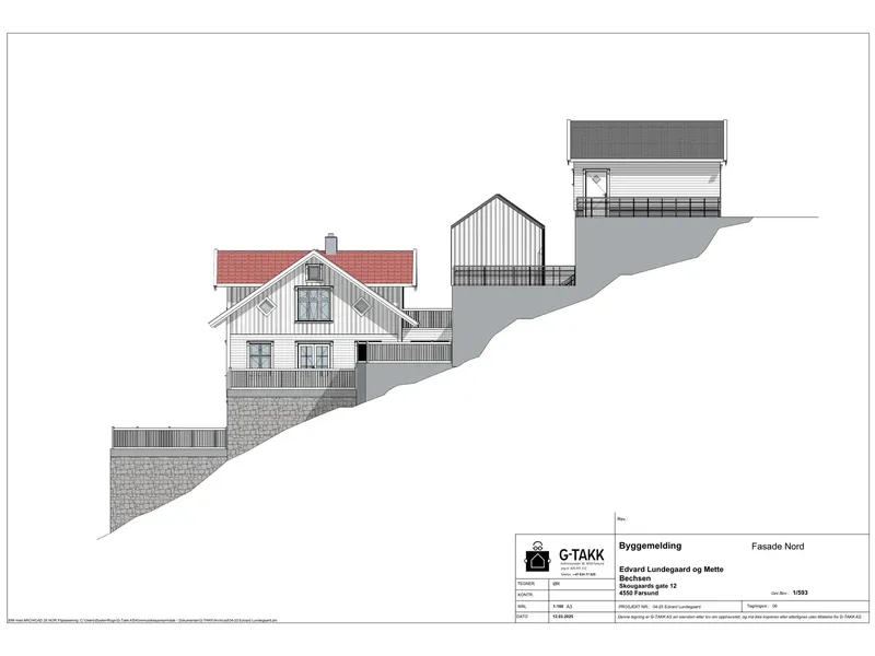 Fasade fra byggesøknad