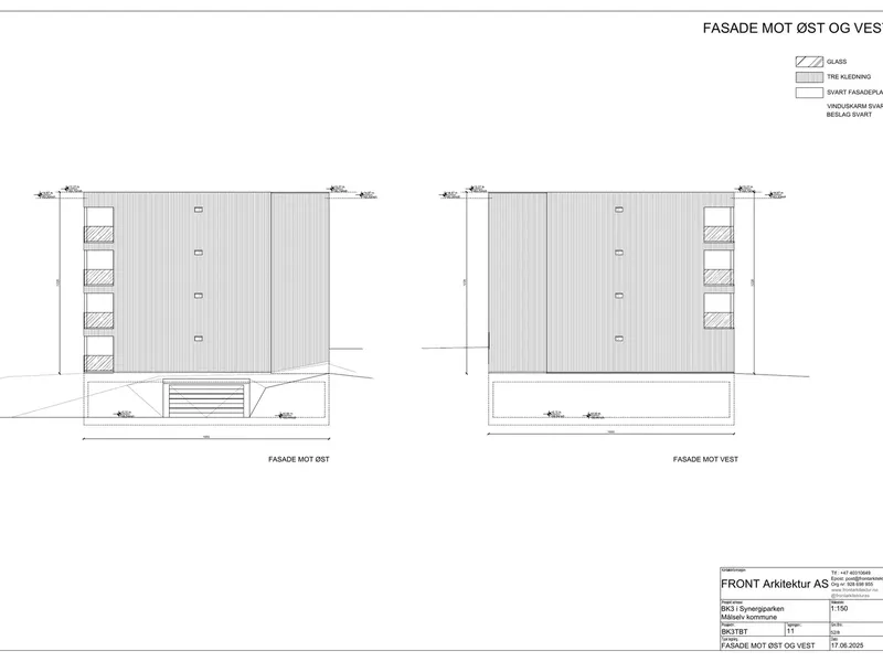 Fasade fra byggesøknad