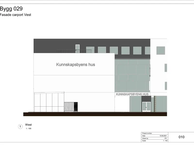 Fasade fra byggesøknad