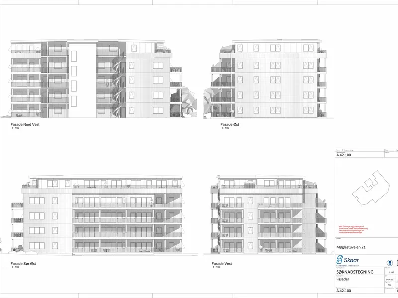 Fasade fra byggesøknad