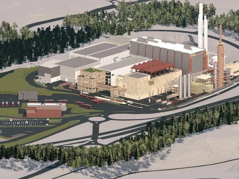 Nytt teknisk bygg og fundamenter til karbonfangstanlegget som skal etableres ved Hafslund Celsios avfallsforbrenningsanlegg på Klemetsrud i Oslo.