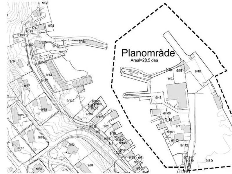 Bilde av det aktuelle planområdet. - Klikk for stort bilete