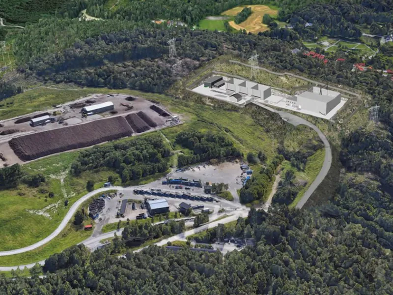 Visualisering av nye Liåsen transformatorstasjon alternativ A (illustrasjon: Statnett)
