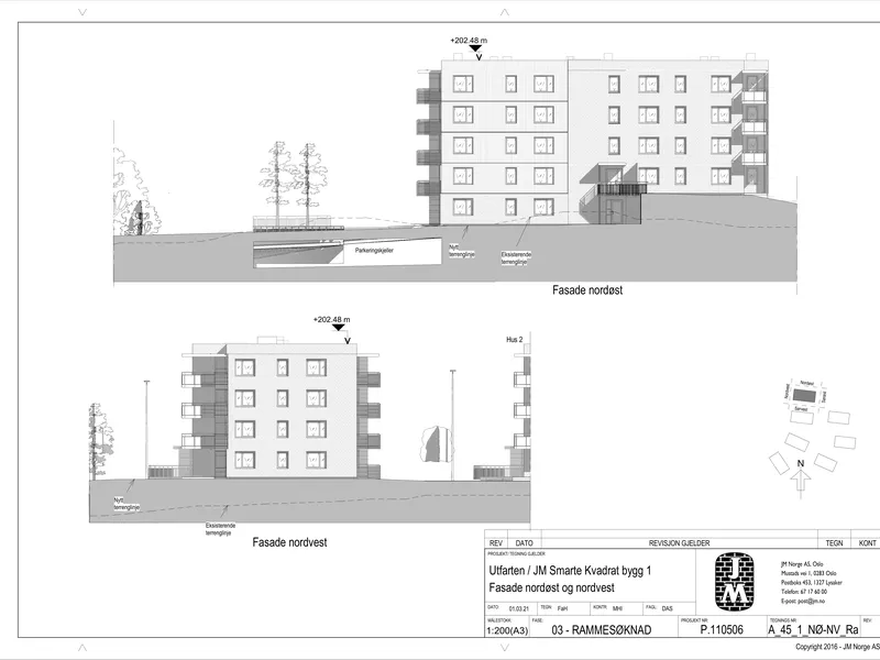 Fasade fra byggesøknad