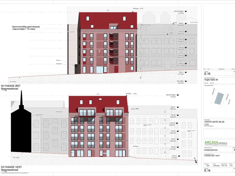 Fasade fra byggesøknad