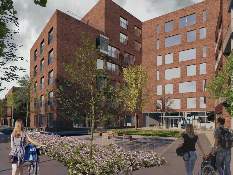 Det nye sykehjemmet som skal bygges skal stå ferdig i 2027 og ha 138 langtidsplasser. Illustrasjon: RATIO.
