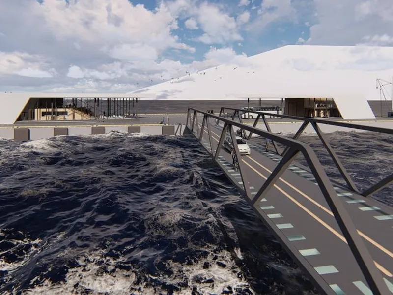 Longyearbyen flytekai. Illustrasjon: Snøhetta