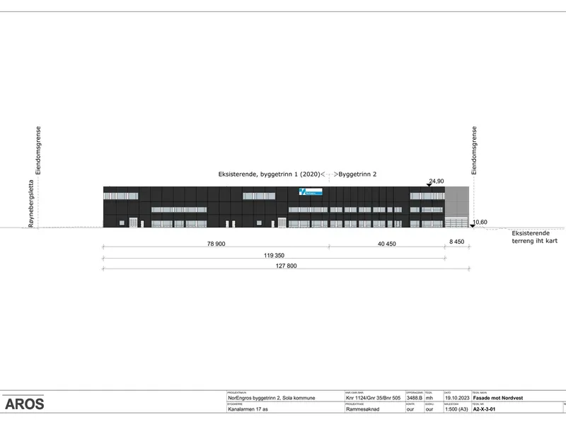 Fasade fra byggesøknad